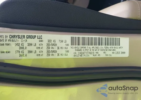 2015 Dodge Durango Citadel z USA, uszkodzony, nr VIN 1C4SDHET1FC702219